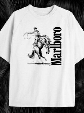 Marlboro Country Cowboy Shirt - 1990s Style Wild West Horse Tee